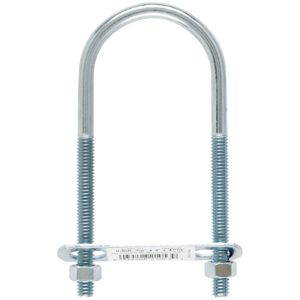 Hampton Round U-Bolt, 5/16", 2 in W, 4-3/4 in H, Zinc Plated Steel 02-3451-317 - main